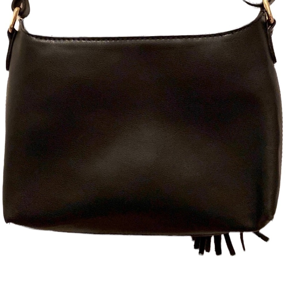 NEW Leather Joy Mangano Mini Purse, Crossbody bag. Gold tone accents. NWOT
